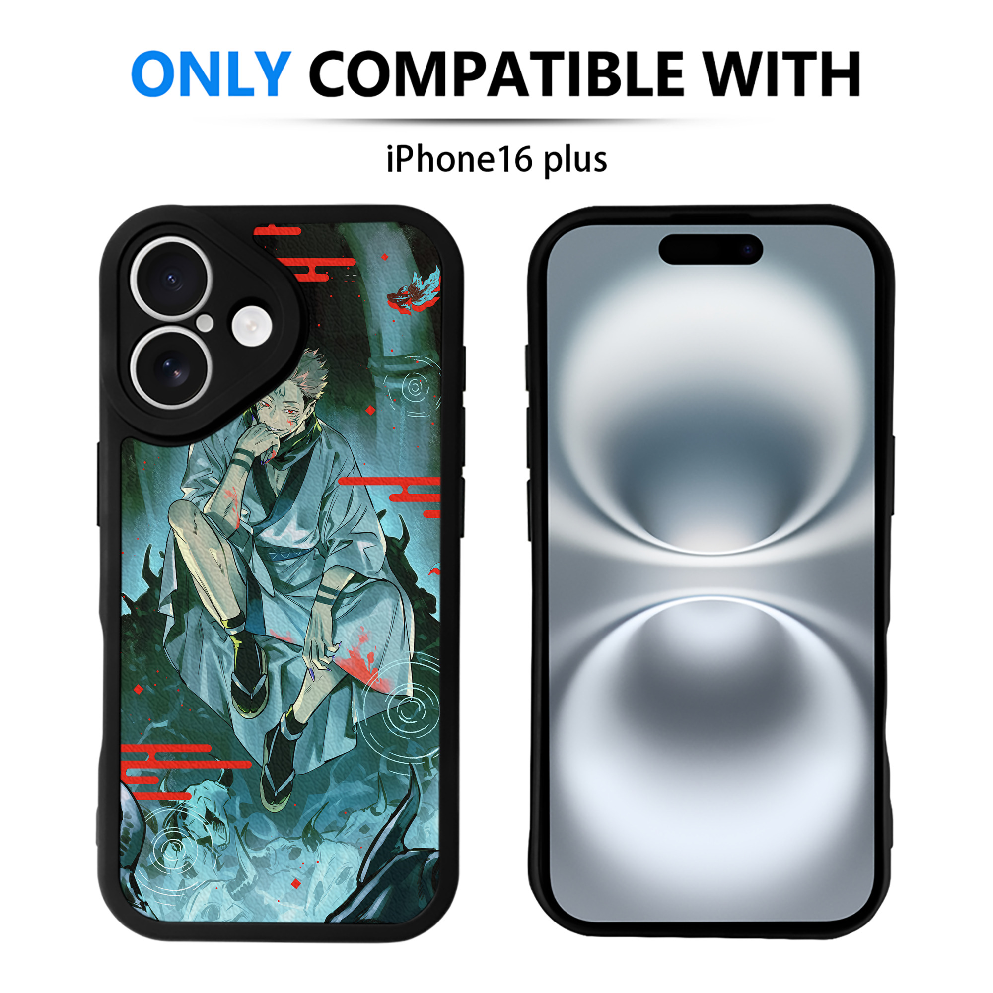 （画像用） 呪術廻戦 Jujutsu Kaisen 【iPhone 16シリーズ対応】シリコンスマホケース（レザー調） 材質：シリコン